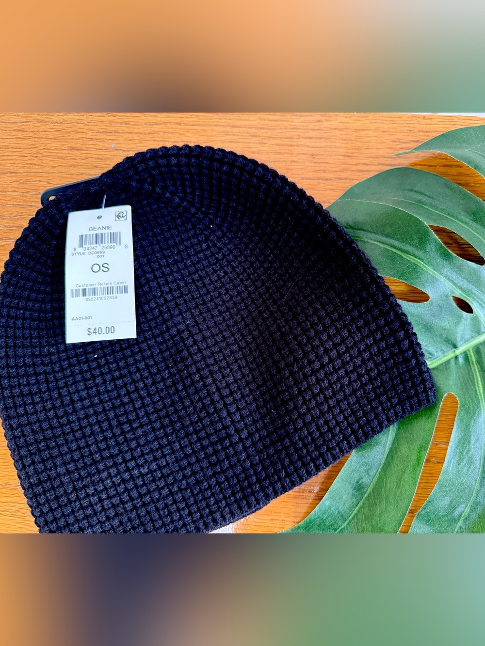NWT Alfani Men's Black Waffle Beanie